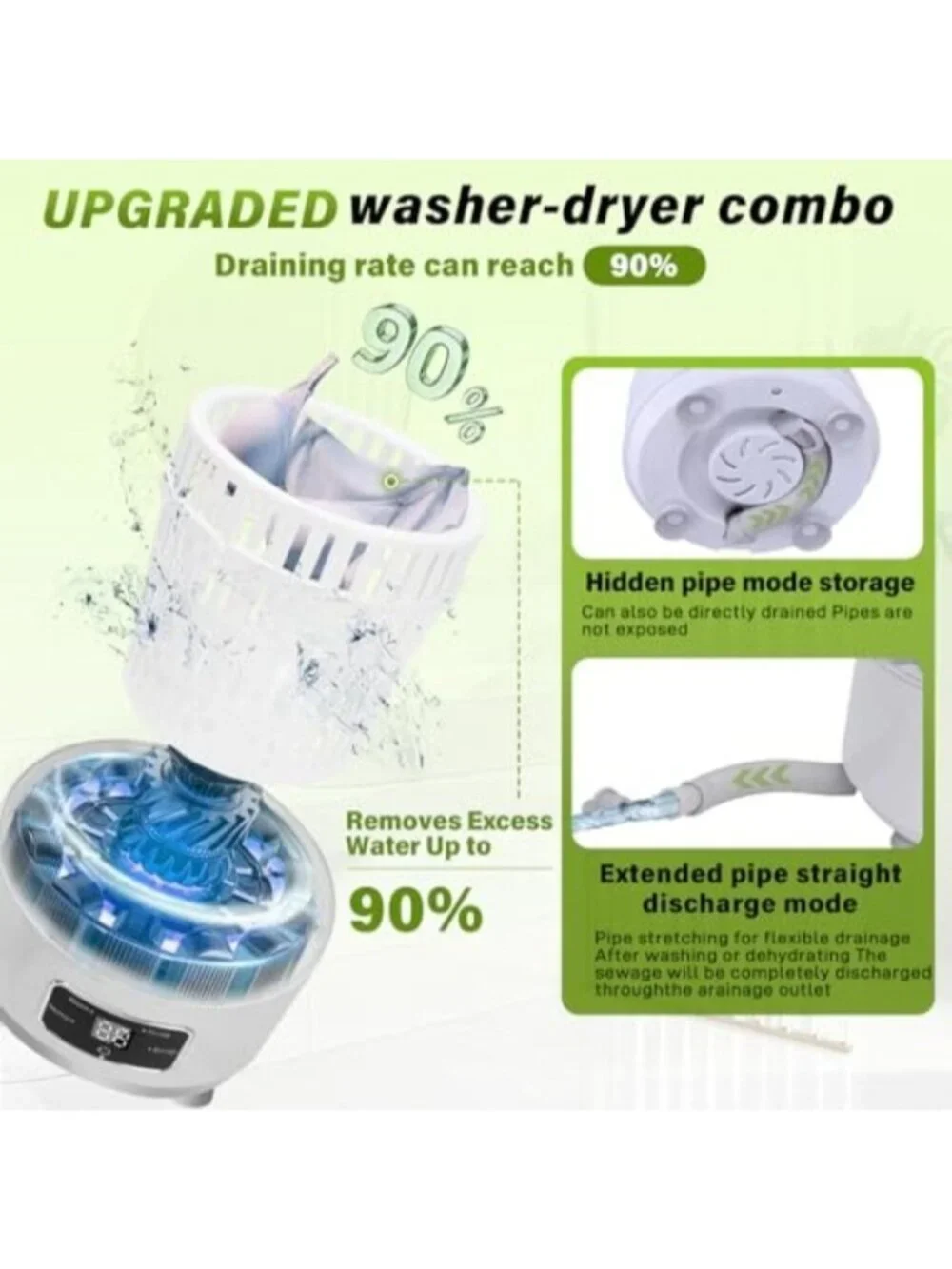 Portable Mini Washing Machine,4L Large Capacity Underwear Washing Machine,With b
